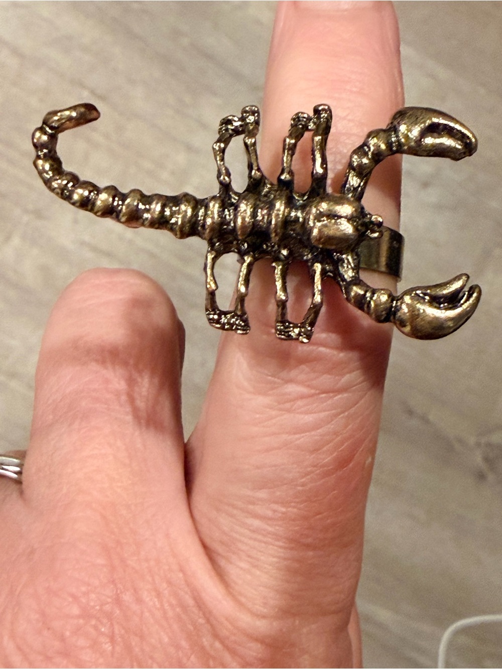 Metallic Bronze Scorpion adjustable statement Ring
